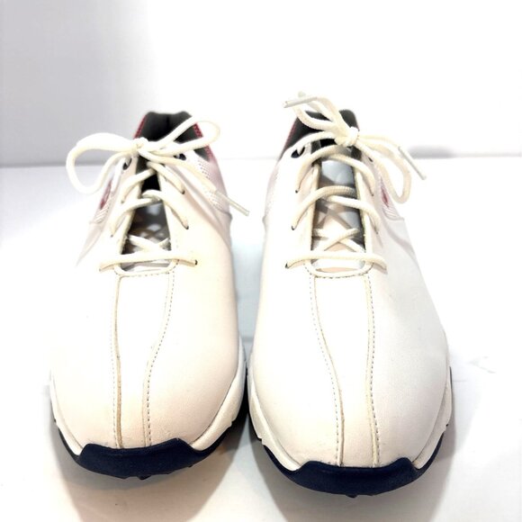 FootJoy DNA Helix Womens 6M Golf Shoes White With Red & Navy Accent Spiked Sole - Picture 2 of 8